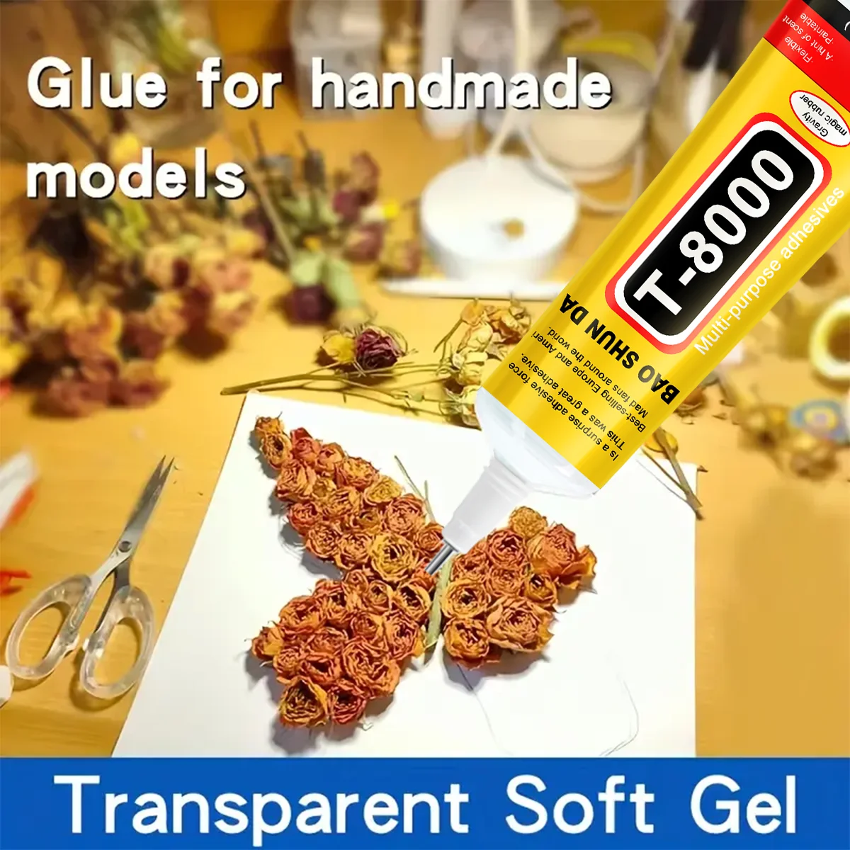 1/3/10Pcs T8000 Glue 110ml Phone Screen Repair Strong Transparent Super Adhesive Glass Jewelry Crafts Model DIY Touch Screen Tools, T-8000 with Precision Applicator