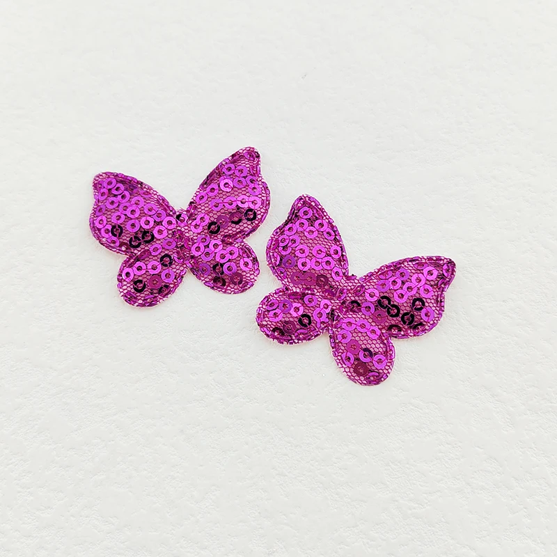 80 Stück Pailletten-Schmetterlings-Applikationen, zwei Größen, zum Aufnähen auf Kleidung, für Bastelarbeiten, zum Nähen, als DIY-Haarspangen-Accessoire, als Aufnäher. – Detail 8
