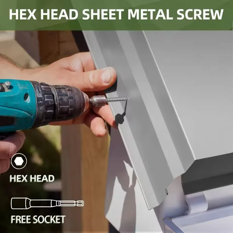 250 قطعة من مسامير سداسية من الفولاذ المقاوم للصدأ ذاتية الحفر | مجموعة براغي متأخرة متنوعة في الصندوق - DIY عبر الحدود، البناء #4