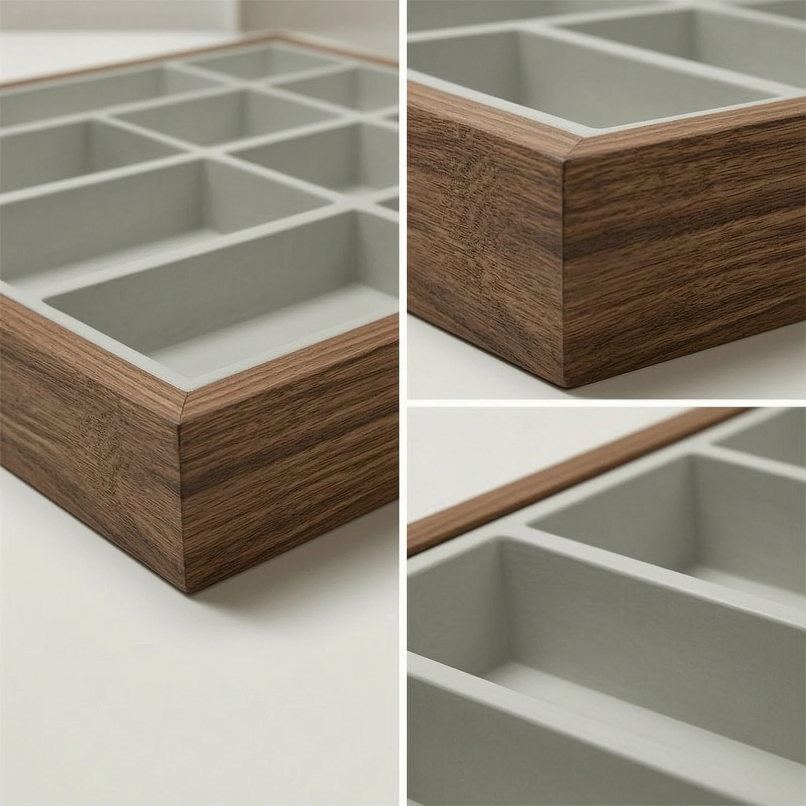 Eyeglass Display Tray Wooden Eyewear Display with 18 Compartments Sunglass Organizer Tray Open-Top Glasses Storage Box