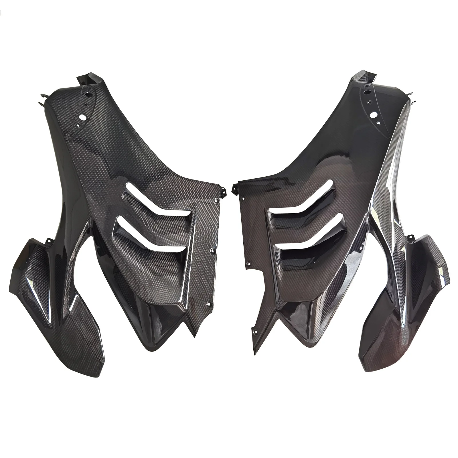 3K 3*3 Dry Carbon Fiber Motorcycle Modified Body Front Long Side Panel for Panigale V4 V4S V4R 2018-2021