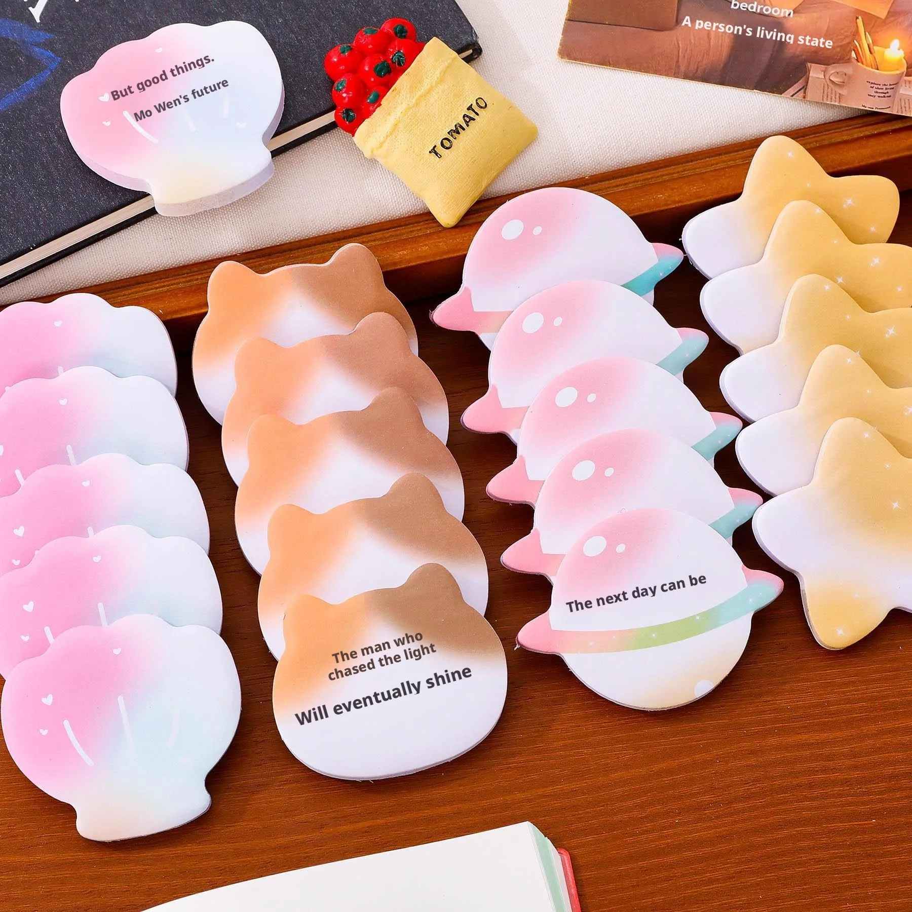 20 قطعة من الملاحظات اللاصقة المتدرجة، ملاحظات لاصقة على شكل نجمة، هدايا قرطاسية للطلاب، ملصقات n، مستلزمات الدراسة، تشجيع الأطفال