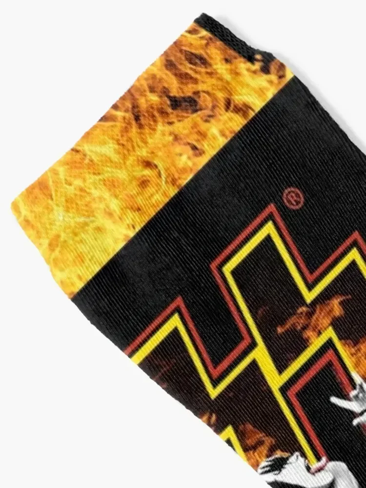 KISS End Of The Road World Tour Fire Flames Rock & Roll All Nite Spaceman Catman Starman Demon Socks hiphop Men's Socks Women's