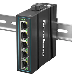 Commutateur de réseau Ethernet industriel, 5 ports, rail DIN, non géré, Megabit IP40, métal