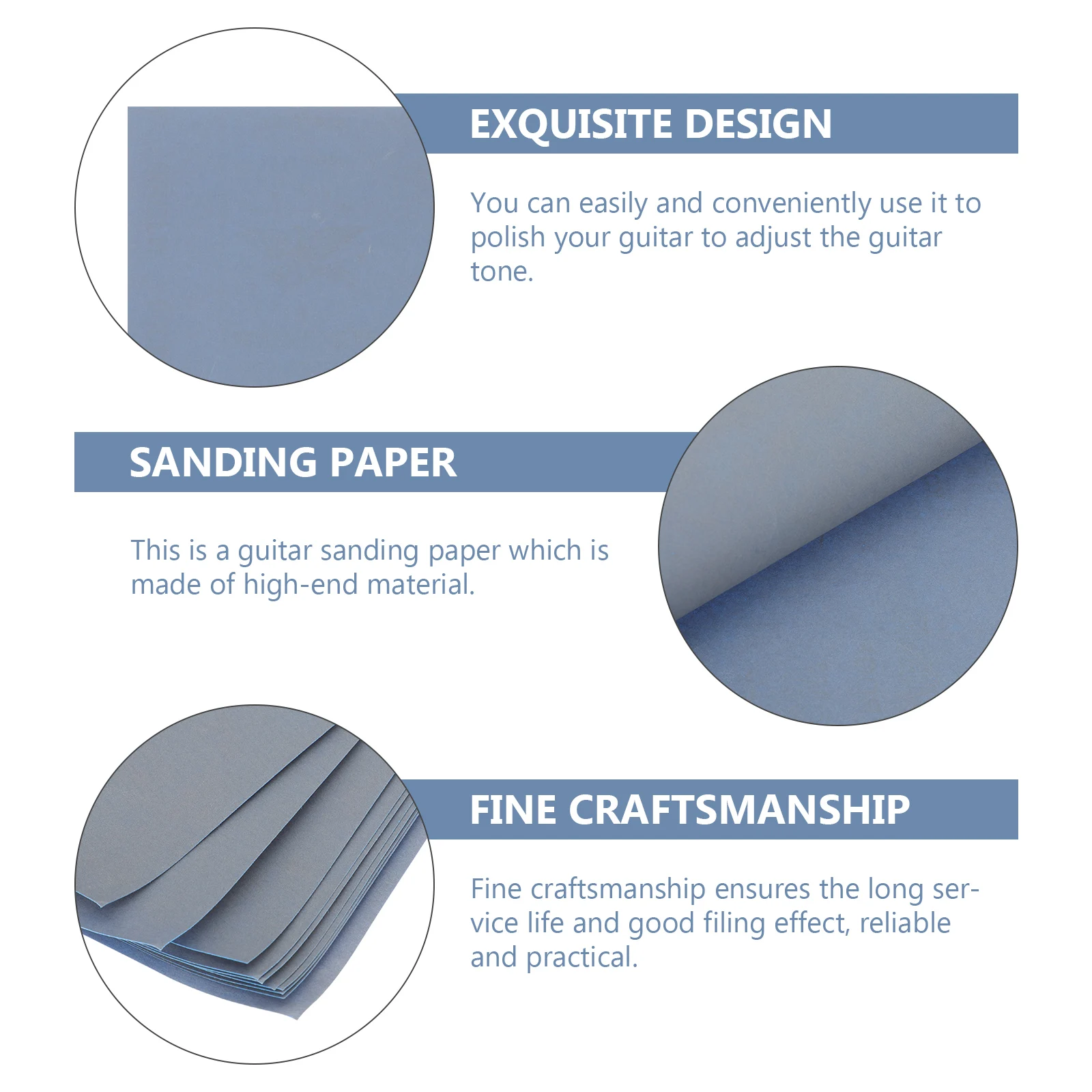 

10pcs Guitar Sanding Paper Sturdy Luthier Tool Durable Sandpaper For Guitar Bass Ukulele Repair Polishing Fret Acoustic Electric