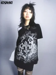 Kosunki-女性用半袖Tシャツ,ヴィンテージプリントTシャツ,ヒップホップスタイル,カジュアル,原宿,グランジ,y2k,2024