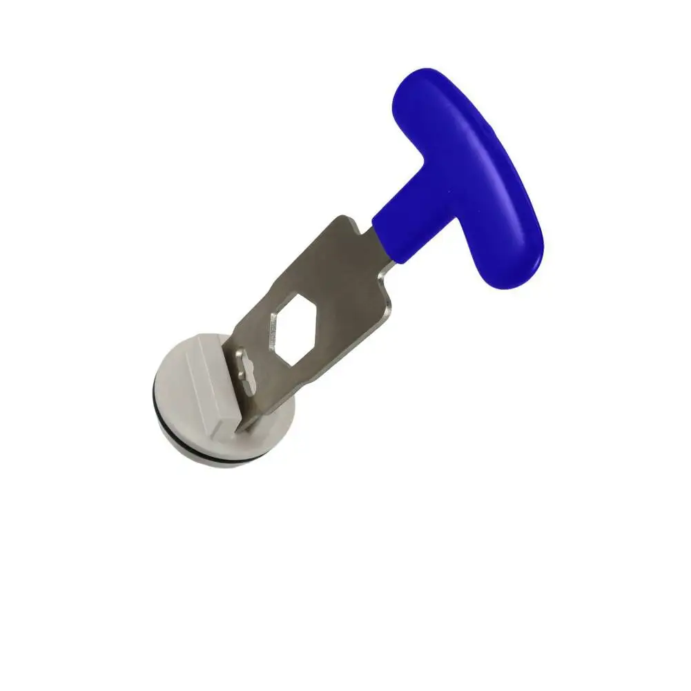 Stainless Steel Pool Removal Tool with Extended Rubber Handle for Eyeball Fitting Stopper Removal in Pools and Spas