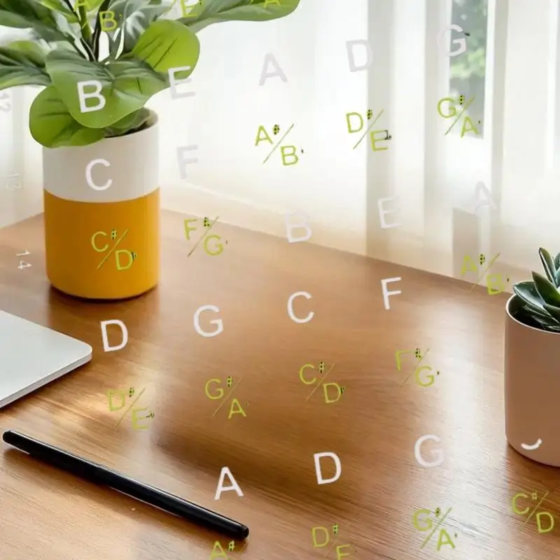 1PC Novice Guitar Fretboard Note Stickers, Beginner Scale Frets Decals, Musical Chord Markers