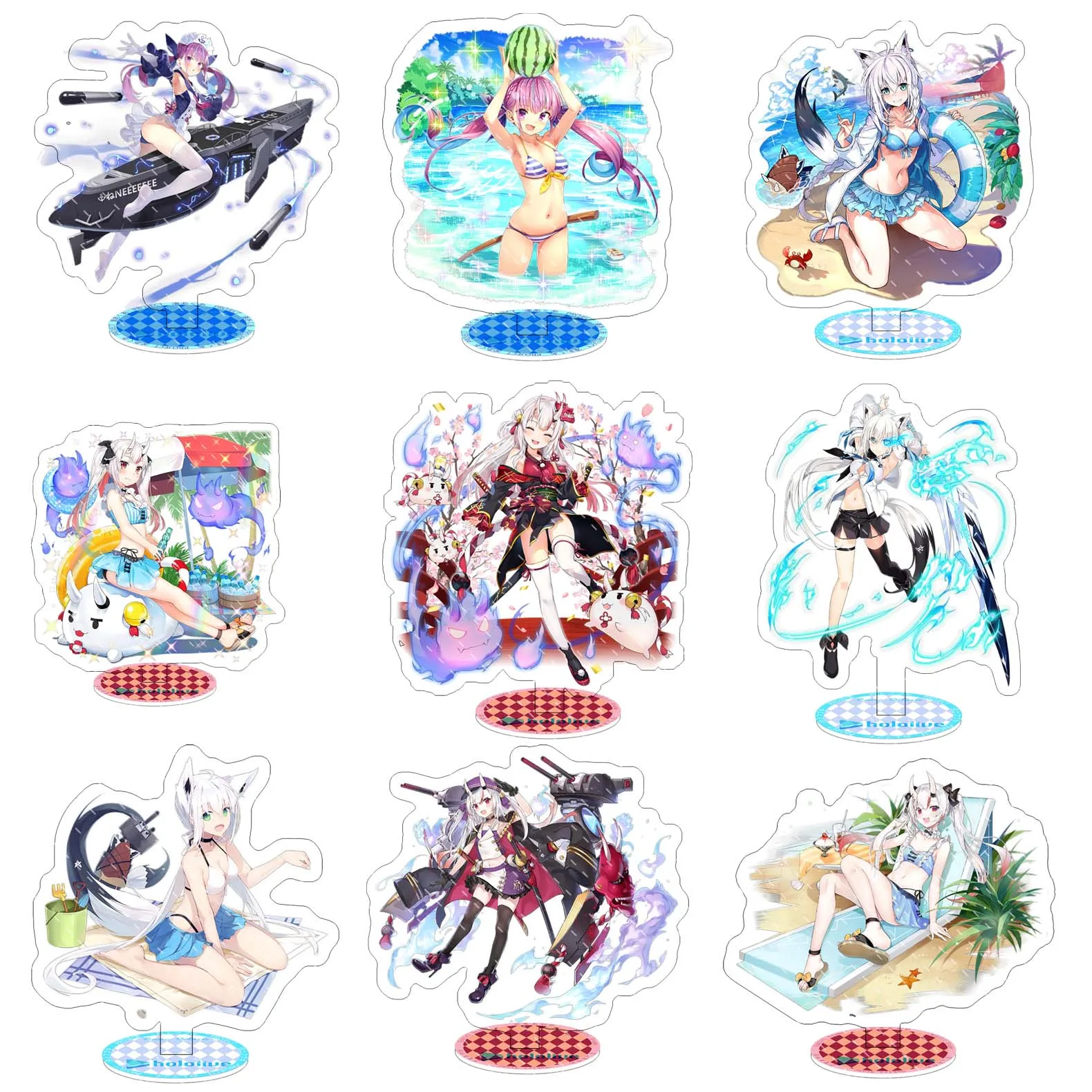 15CM Anime Hololive Vtuber Figure Acrylic Usada Pekora Uruha Rushia Hosimati Suisei Inugami Korone Bags Stand Model Fans Gift