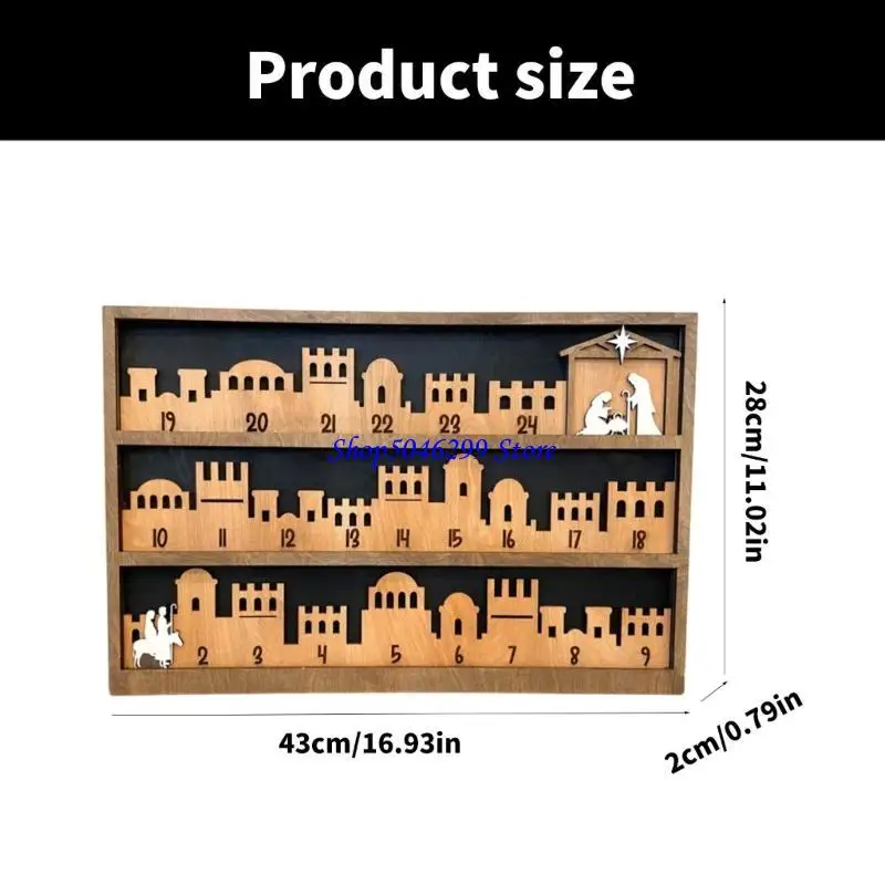 H55A Holiday Nativity Advents Calendar مع نجمة متحركة لتوقعات عيد الميلاد #6