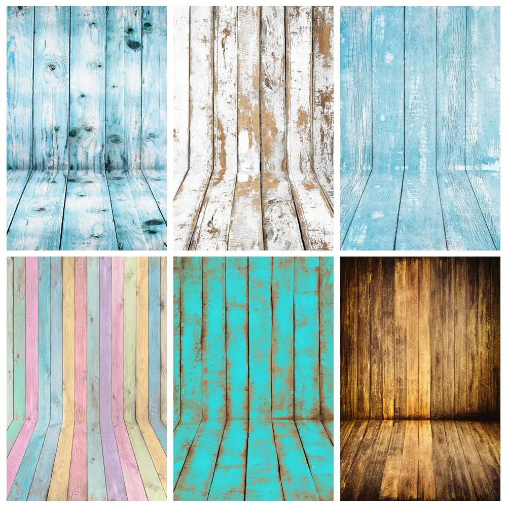 

Photography Backdrops Grunge Wooden Board Planks Wall Floor Custom Baby Party Decoration Photo Booth Backgrounds Studio Props