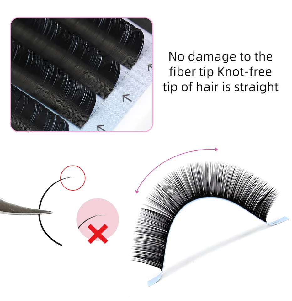 RUJADE 10 Cajas de Pestañas Rusas de Volumen 6-20mm, Negro Mate, Largas/Cortas/Bajas, Visón Falso Premium, Extensiones Individuales 3