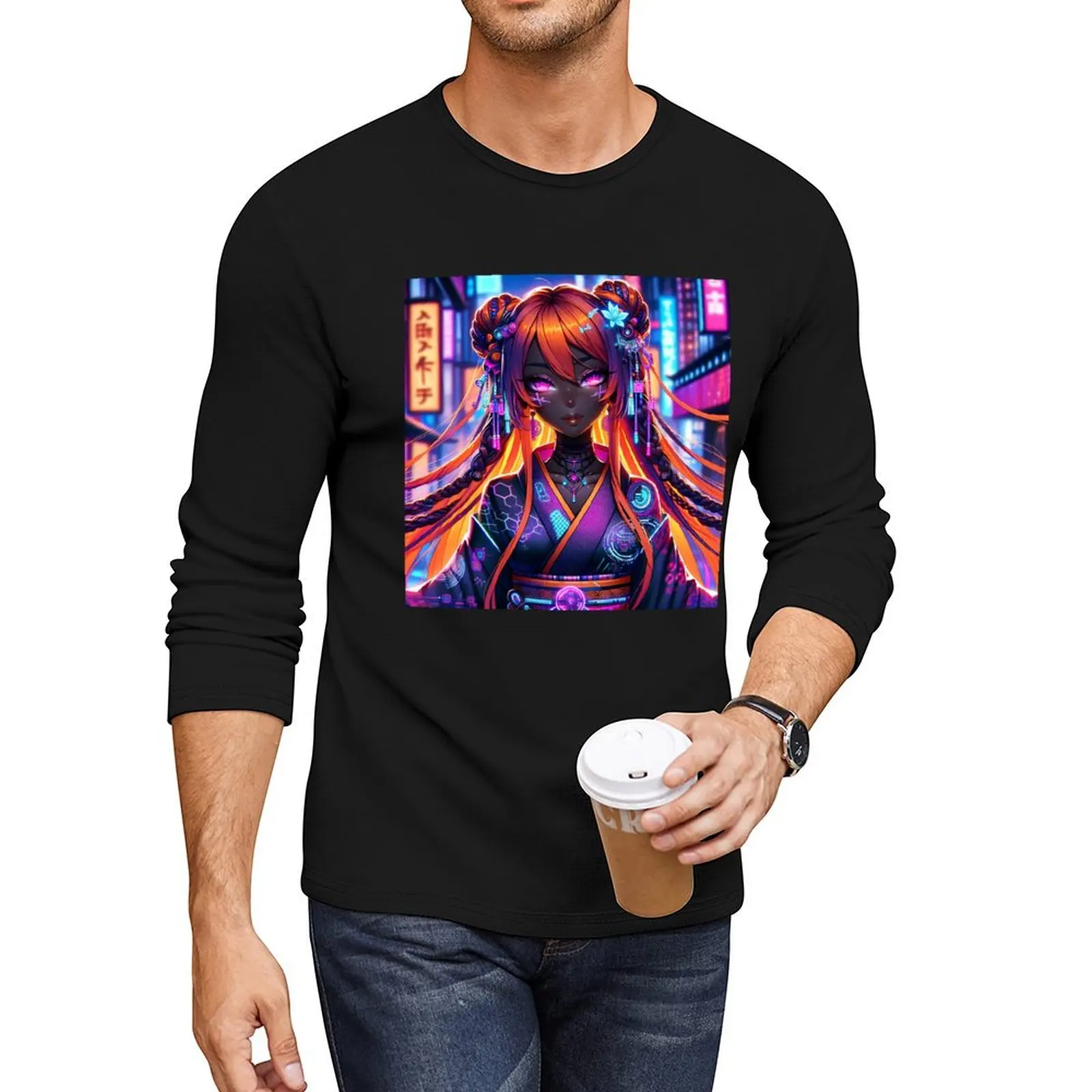 Glowing Geisha Princess Long T-Shirt blank t shirts black t shirt fruit of the loom mens t shirts