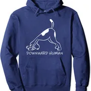 Polarshe Downward Human Dog Funny Yoga Lover Pet Gift Unisex Hooded Sweatshirt