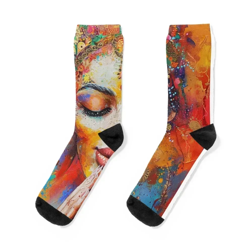 Colorful Illusion Socks Stockings man hiking moving stockings Soccer Socks Ladies Men's