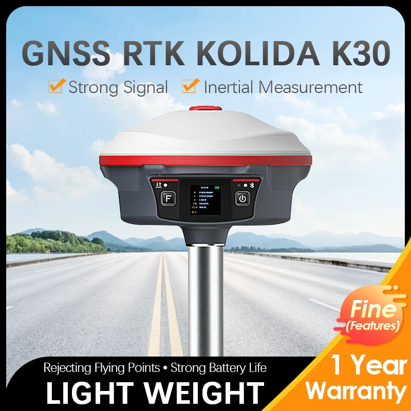 Hot Selling High Performance 1598 Channels Imu Kolida K30 Survey Gnss Receiver RTK Base And Rover Road Surveying Instrument