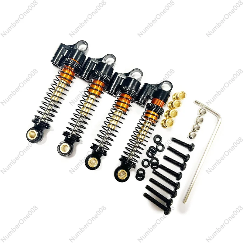 For FMS FCX24 Metal 43mm Shock Absorbers Oil Dampers 1/24 RC Crawler Car Upgrades Parts Accessories,Black