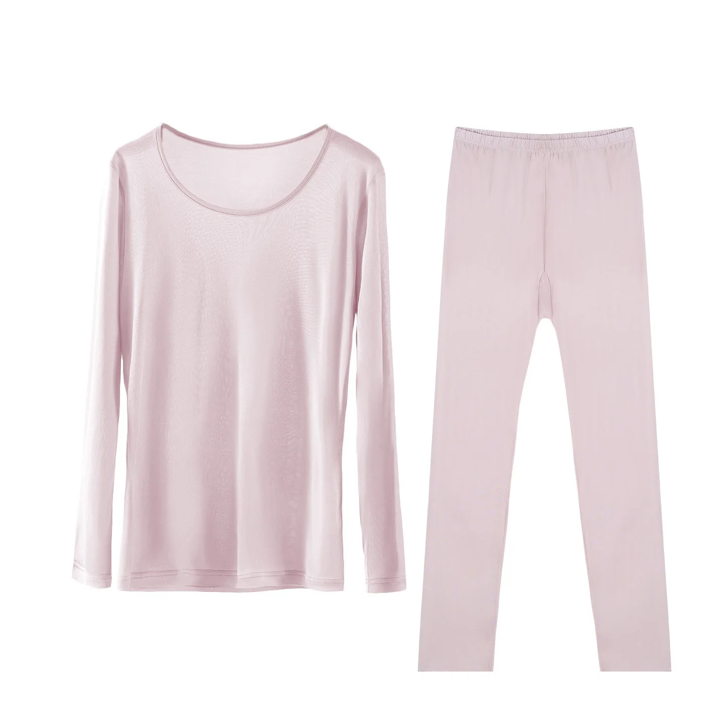 Silk Women's Thermal Underwear Sets Lingerie Set Soft Thermal Clothes Woman Knitted Mulberry Silk Women's Pajamas with Pants