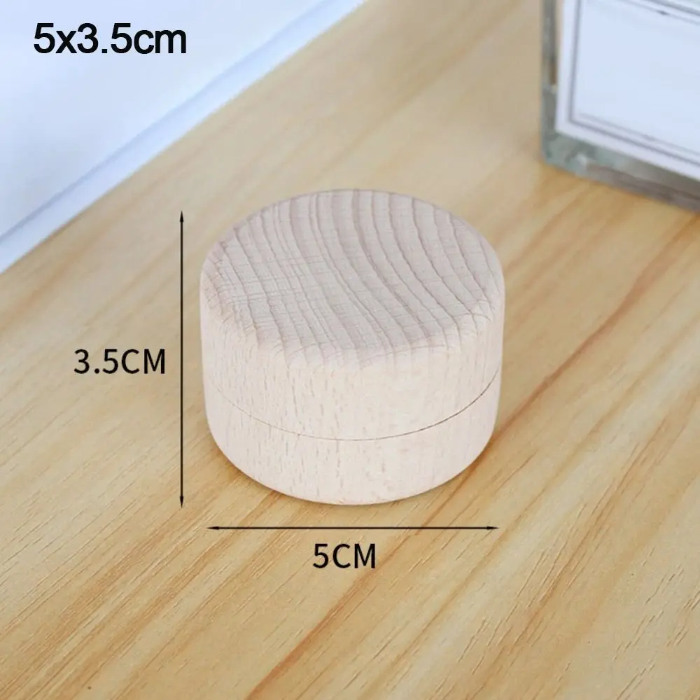 Small Round Wooden Storage Box Handmade Jewelry Organizer Soap Crafts Case Vintage Decorative Natural Craft Jewelry Box