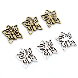 14x12mm 30pcs Antique Bronze and Antique Silver Plated Butterfly Handmade Charms Pendant:DIY for bracelet necklace