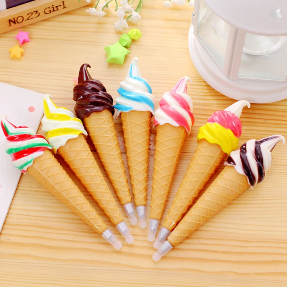 

5Pcs Ice Cream Ballpoint Pen Artistic Design Comfortable Hand Feel Great for Everyday Writing Assorted Colors School Gift
