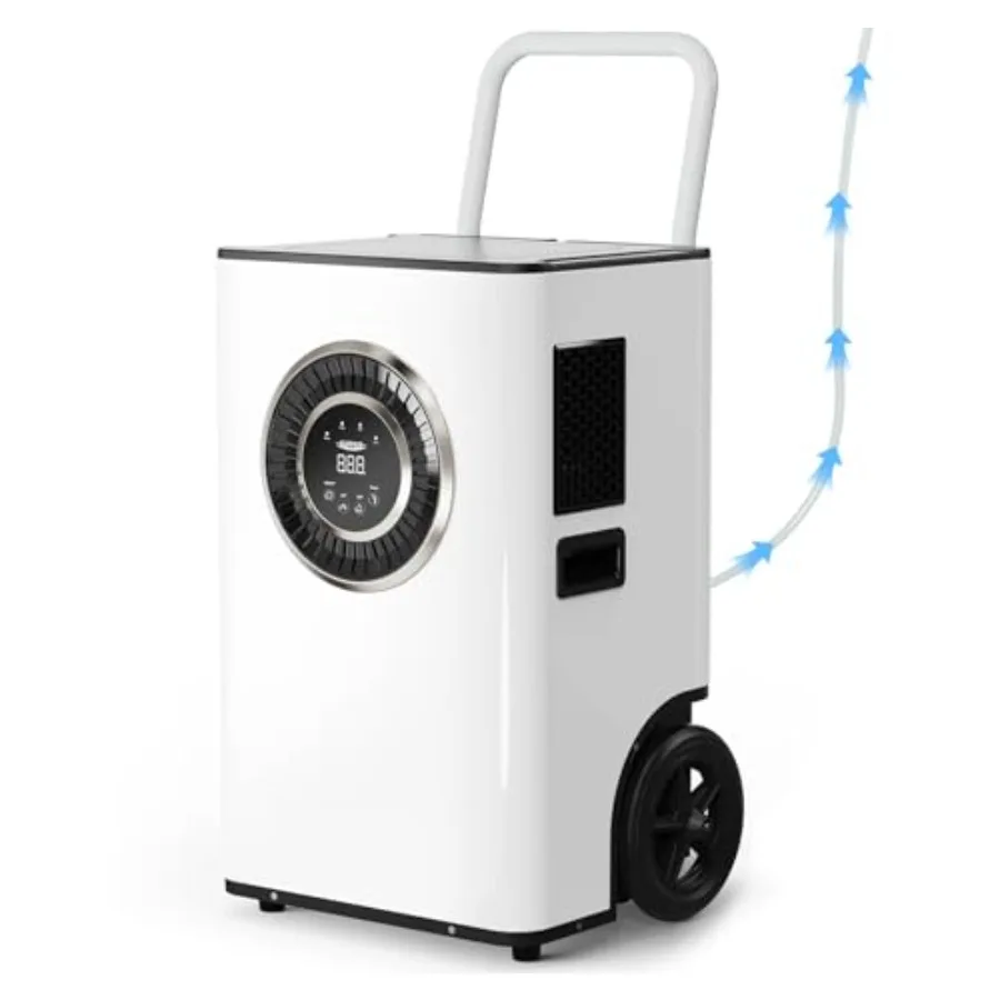 

Промышленный осушитель воздуха 110PPD с насосом и дренажным шлангом для больших помещений, подвалов, складов, промышленных объектов, белый, 5 лет гарантии