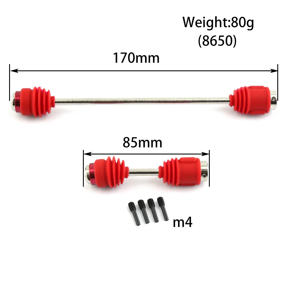 Metal Steel Center Driveshafts CVD 5650R With Dust Boots for 1/10 Traxxas Summit Old E-Revo Upgrades Parts Accessories