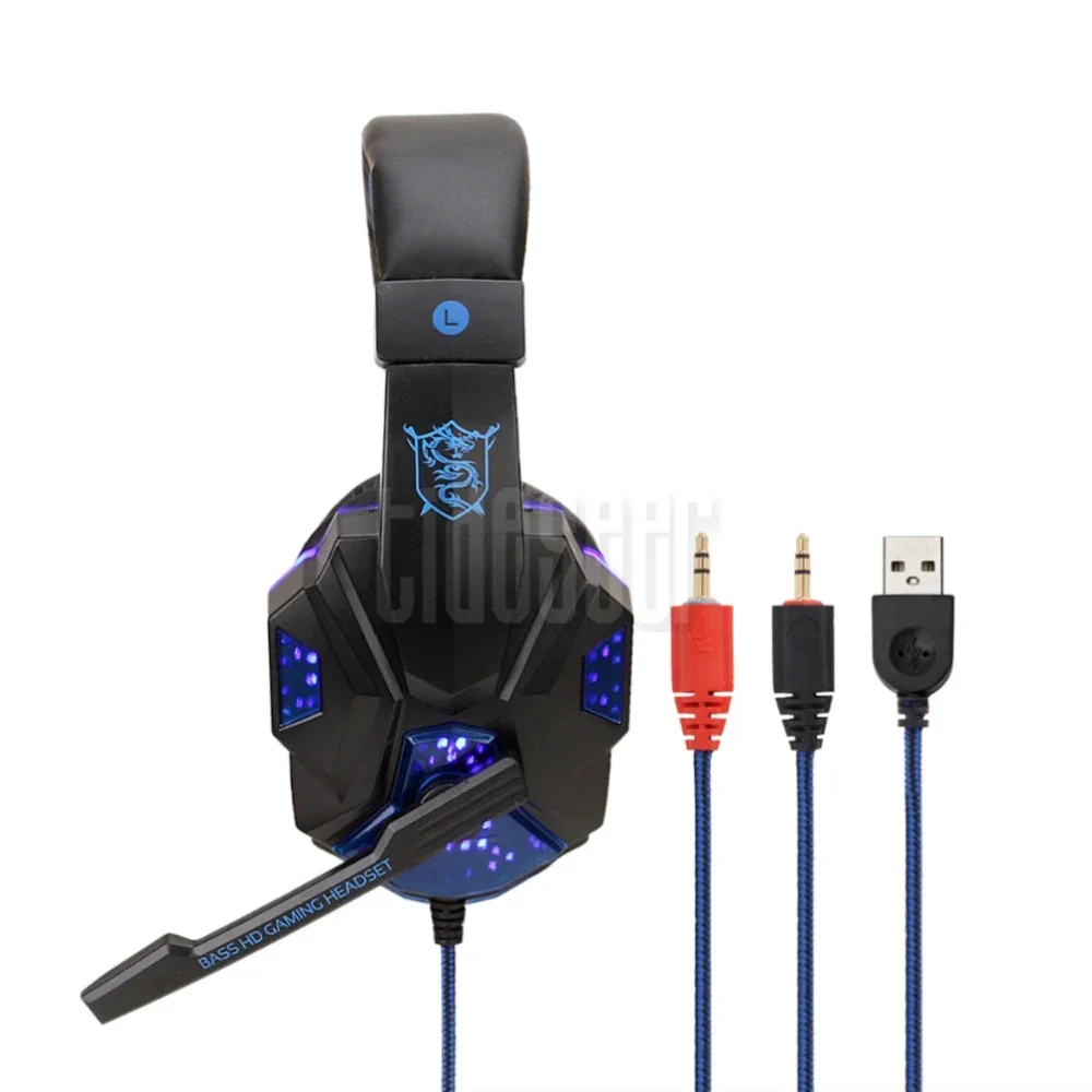 20pcs Gamer Wired Headphones with Microphone Gaming Headset for PS4 Xbox PC Computer Mobile Phone Laptop Bass Stereo Earphone