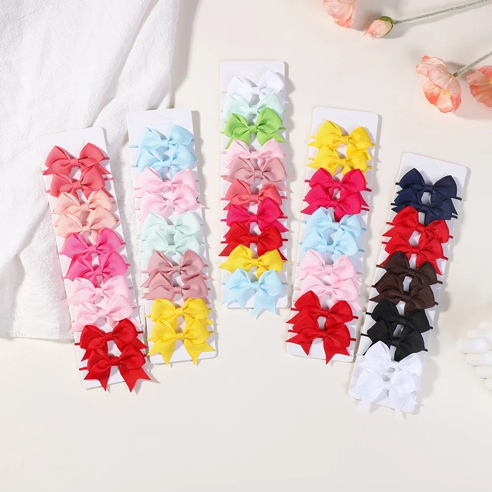 10 Stücke Bögen Elastische Haar Gummiband Haargummis Band Zopf Grosgrain Haarschmuck Mädchen Baby Geschenk Bänder für Kinder