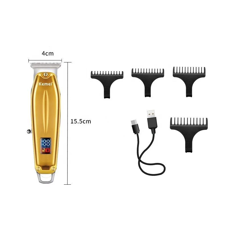 Usb Charging Led Digital Display Mens Shaver Kemei Km-426 Mini Design Engraving Shear Razor Hair Clipper Trimmer for Men