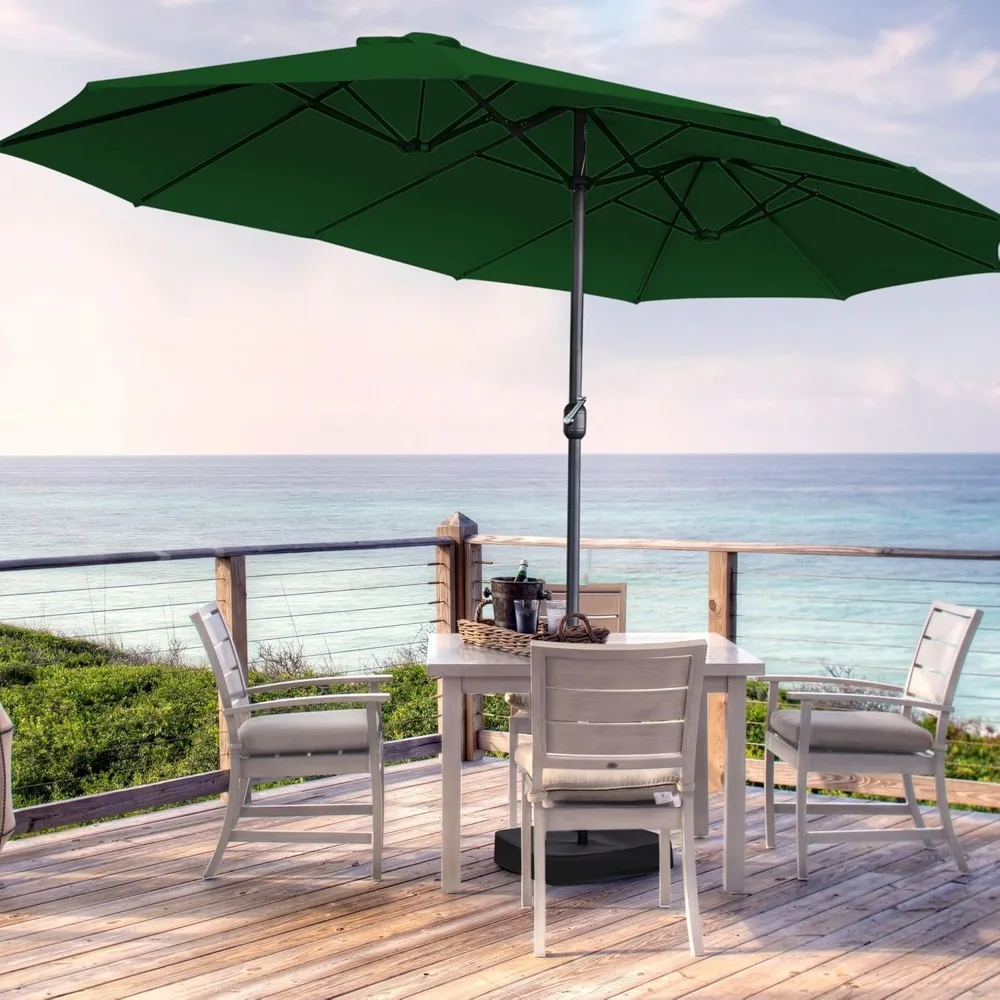 

15ft Large Patio Umbrella with base, UV protection Extra Large Outdoor Umbrella, Double Sided Windroof outdoor sunshade umbrella