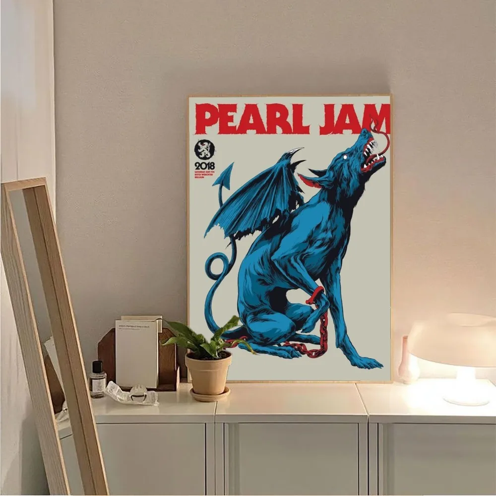 Pearl Jam Band  Poster No Framed Poster Kraft Club Bar Paper Vintage Poster Wall Art Painting Bedroom Study Stickers