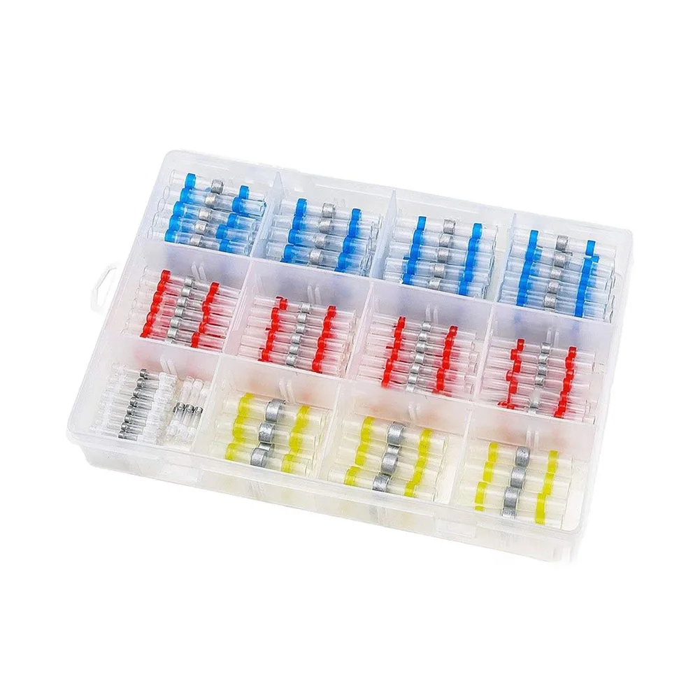 500PC Solder Seal Wire Connectors Heat Shrink Tubing with Thermoplastic Glue Layer and Solder Core for Secure Electrical Splices