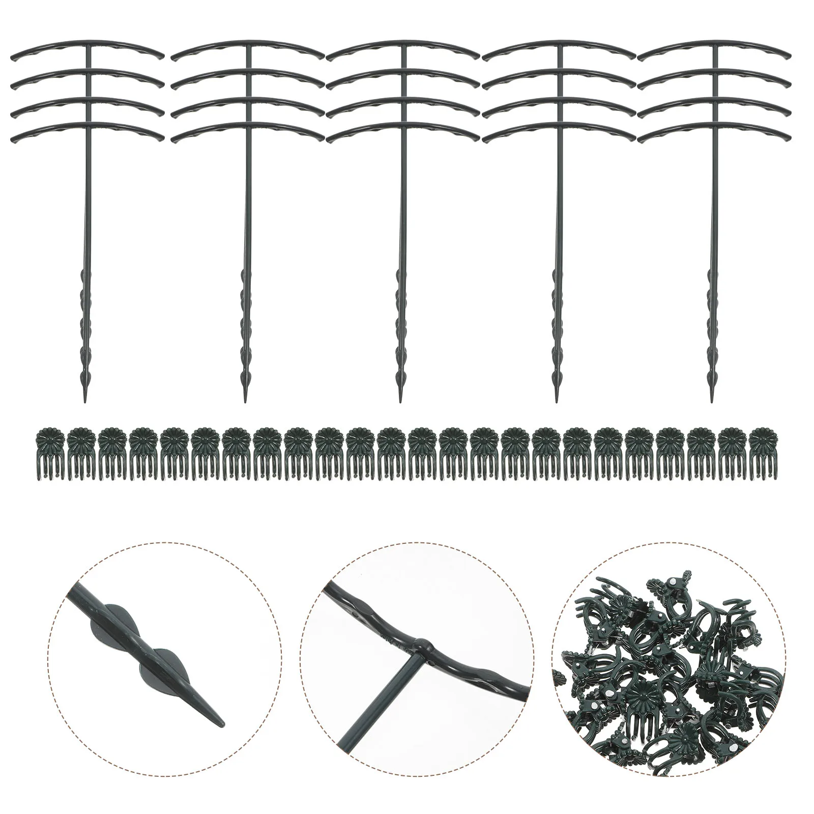 

1 set Plant Support Stakes Deep Green Garden Lattice for Indoor Plants Small Easy Installation for plants