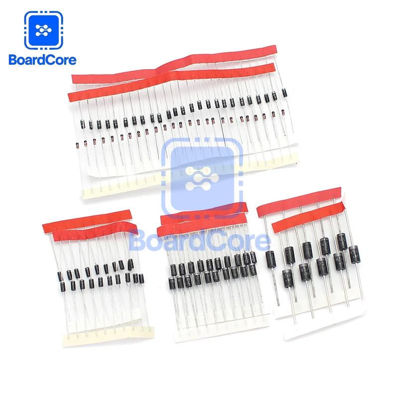 100pcs/lot Rectifier Diode Set Pack 1N4148 1N4007 1N5819 1N5399 1N5408 1N5822 FR107 FR207 Fast Switching Schottky Diode Diy Kit