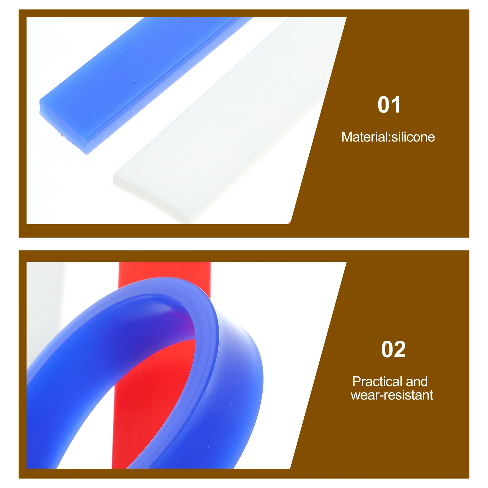 

6Pcs Rolling Pin Silicone Guide Sticks Dough Thickness Measuring Ruler for Cookie Biscuit Pastry Baking Practical