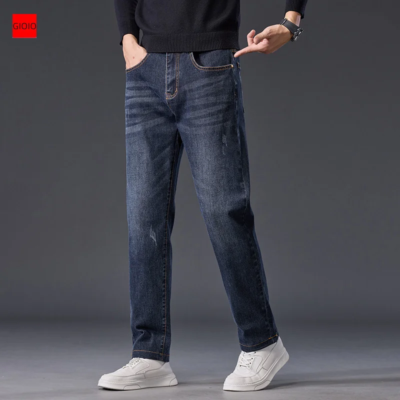 

GIOIOMen's Jeans，2025New Spring Loose Straight High Quality Denim Casual Trousers，Fashionmen pants