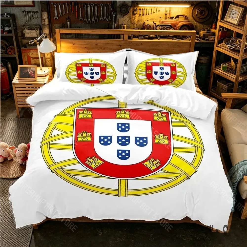 3D Printed Portugal Flag Bedding Set for Boys Girls Duvet Cover And Pillowcase Included Twin Queen King Full Single Double Sizes
