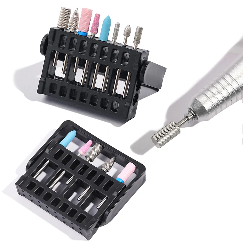 1 Stück 16-Loch Kunststoff Nagelkunst-Schleifkopf-Bithalter Aufbewahrungsbox Ständer Präsentationsregal für Maniküre-Bohrer-Bits Behälter