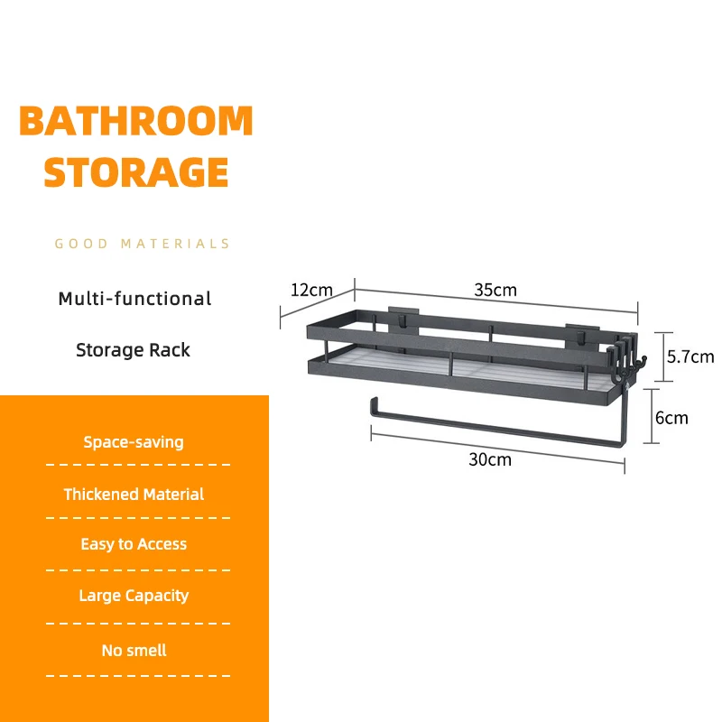 

Factory Price Practical Bathroom Wall Mounted Sundries Storage Holder Stainless Steel Paper Towel Rack Multifunction Towel Shelf