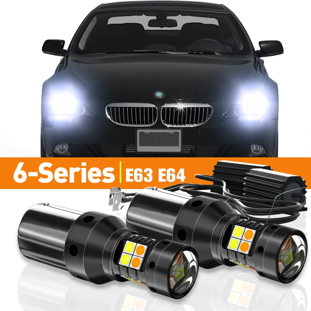 2pcs LED Dual Mode Turn Signal+Daytime Running Light DRL For BMW 6-Series E63 E64 2006 2007 2007 2008 2009 Accessories Canbus