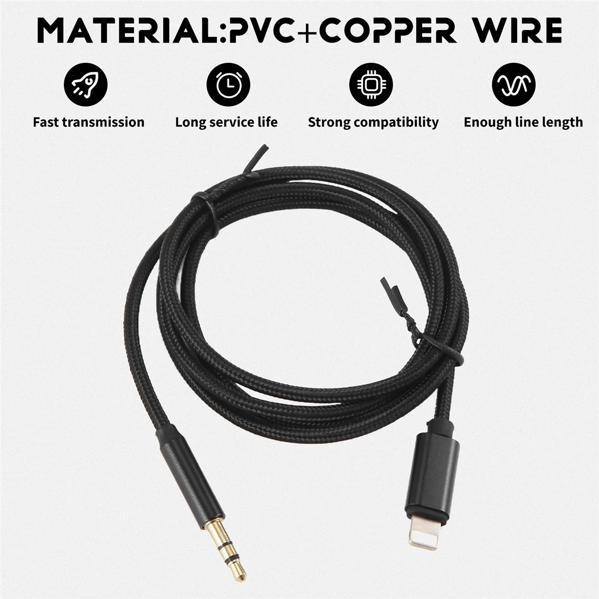 Cavo AUX per auto per cavo audio iPhone Cavo Aux a audio Premium da 3,5 mm per stereo per auto iPhone 13 Pro-8 Plus