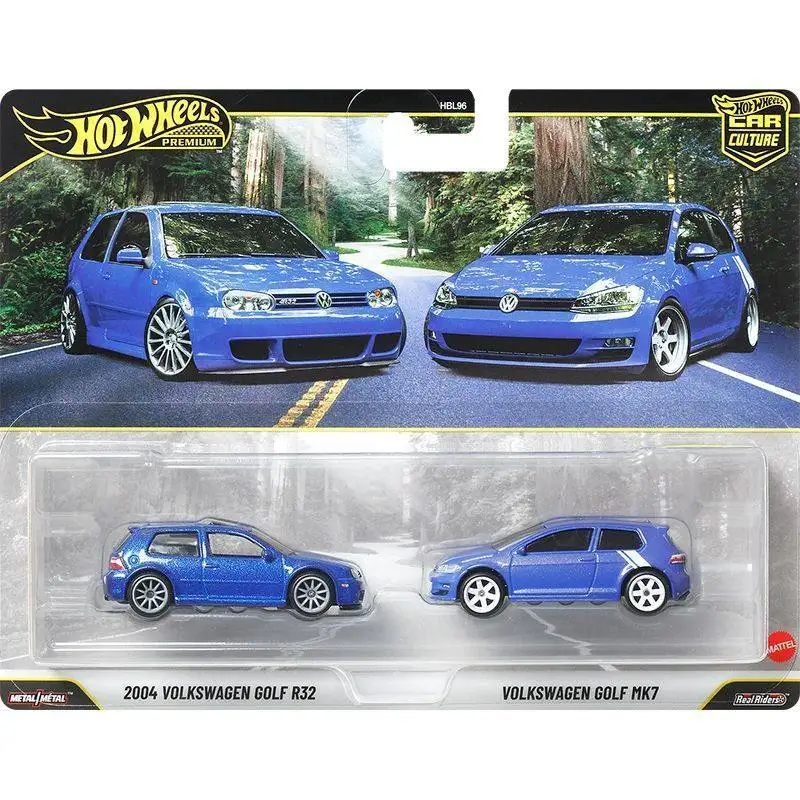 Nieuwe Mattel Hot Wheels Premium Car Culture HBL96 2-pack set Back To The Future Volkswagen Golf 1:64 Die-cast model auto cadeau speelgoed - afbeelding 1