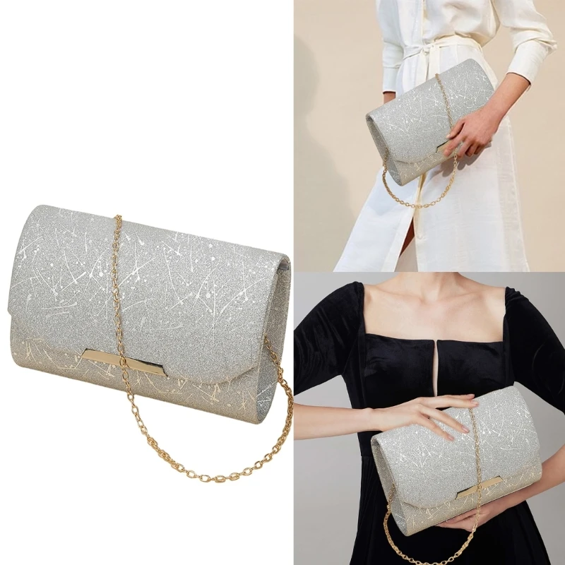 Durable Cracked Design Evening Bag Shoulder Crossbody Bags for Stylish Women Prom Banquet Party 517D