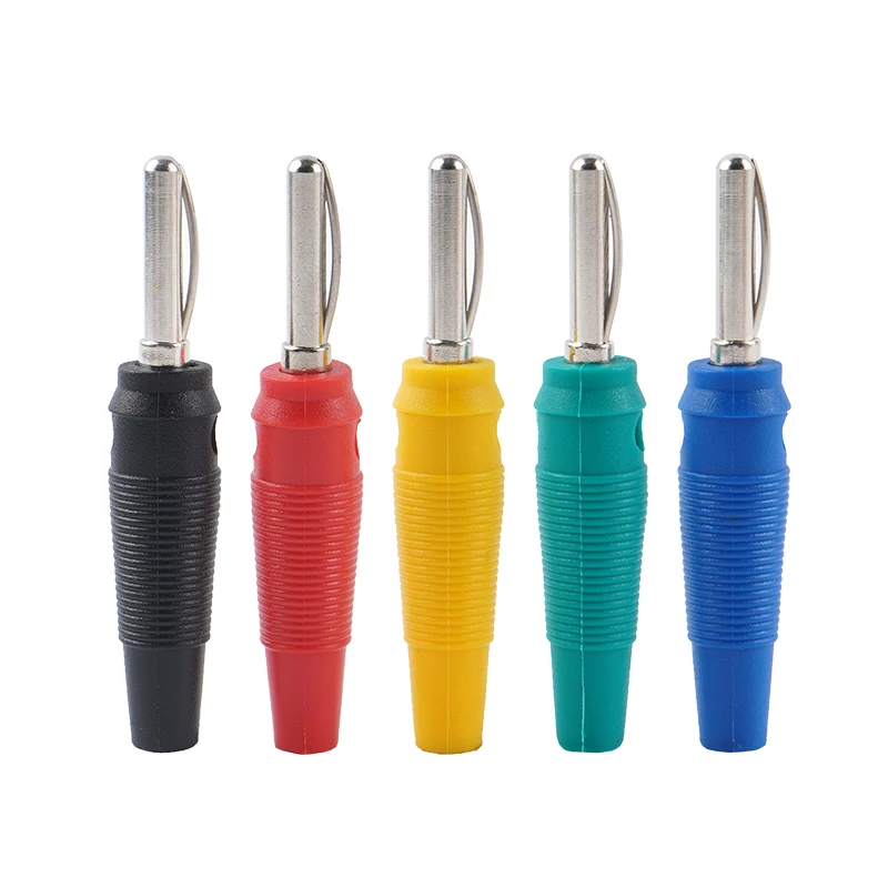 قابس الموز القابل للتكديس عالي التيار 4 مم مع وصلة لولبية وغلاف معزول