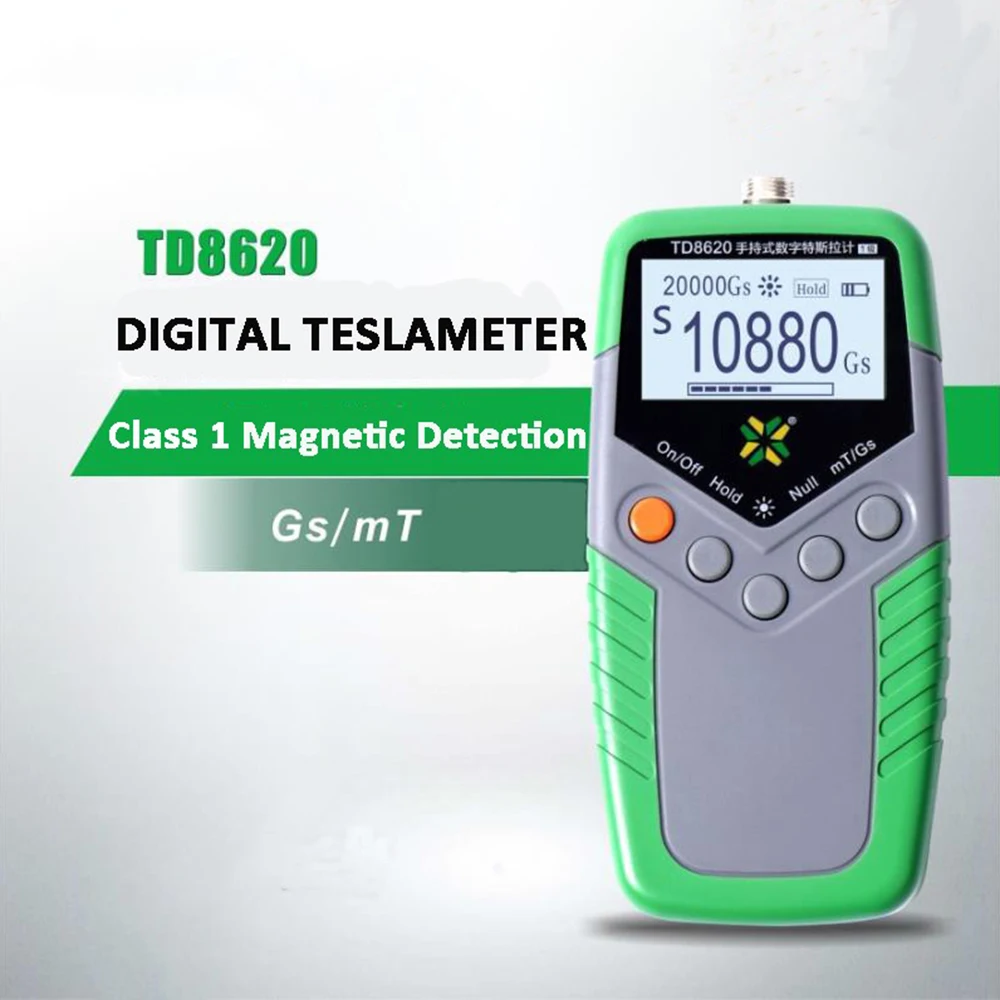 Permanent Magnet Gauss Meter Class 5 Accuracy Handheld Digital Tesla  Magnetic Flux  Surface  Field Test TD8620