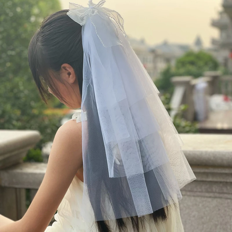 شبكة فولي الشريط اليدوية فتاة الأميرة غطاء الرأس الحجاب المواد الطفل اكسسوارات حزب أغطية الرأس الأطفال هالوين عيد الميلاد #6