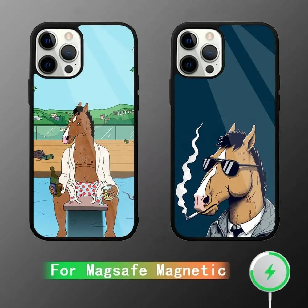 

B-Bojack H-Horseman Phone Case For iPhone 16,15,14,13,12,11,Pro,Max,Plus,Mini,SE New Magsafe Magnetic Wireless Charging