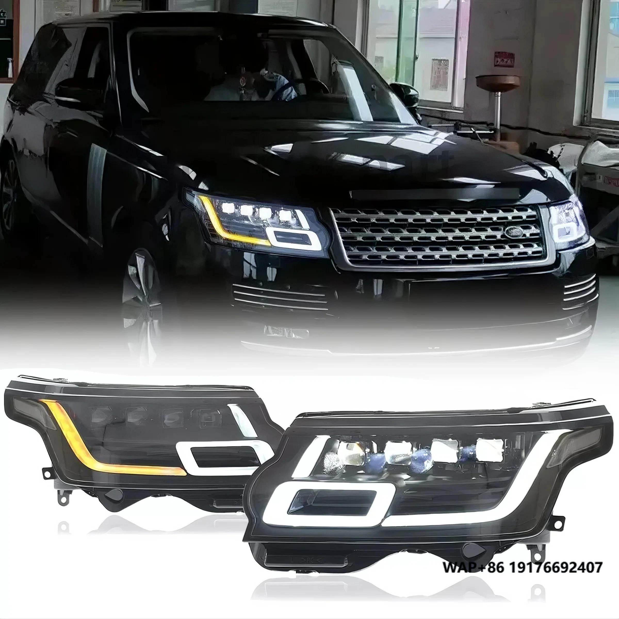 

Led Headlights Assembly Matrix forLand Rover Range Rover L405 Voque 2013-2017 Upgrade DRL Projector Lens Daytime Running Lights