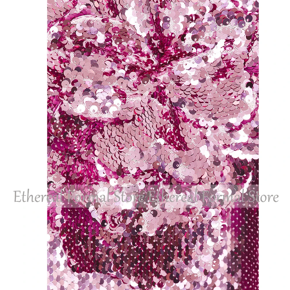 キラキラライラックスパンコール女性のイブニングドレスホルター花イブニングドレスマーメイドフロアレングスロングフォーマルトランペットパーティードレス